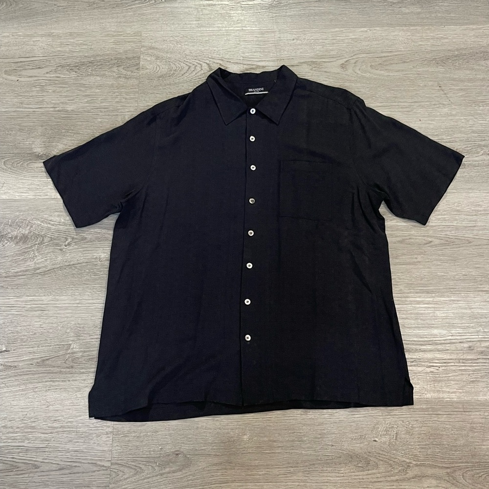 Brandini men's Black button up shirt